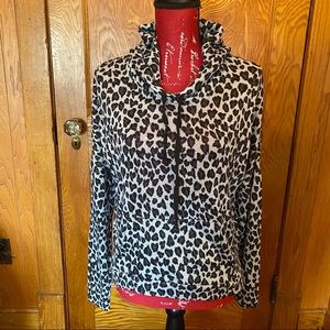 Animal print hooded sweater, very soft!